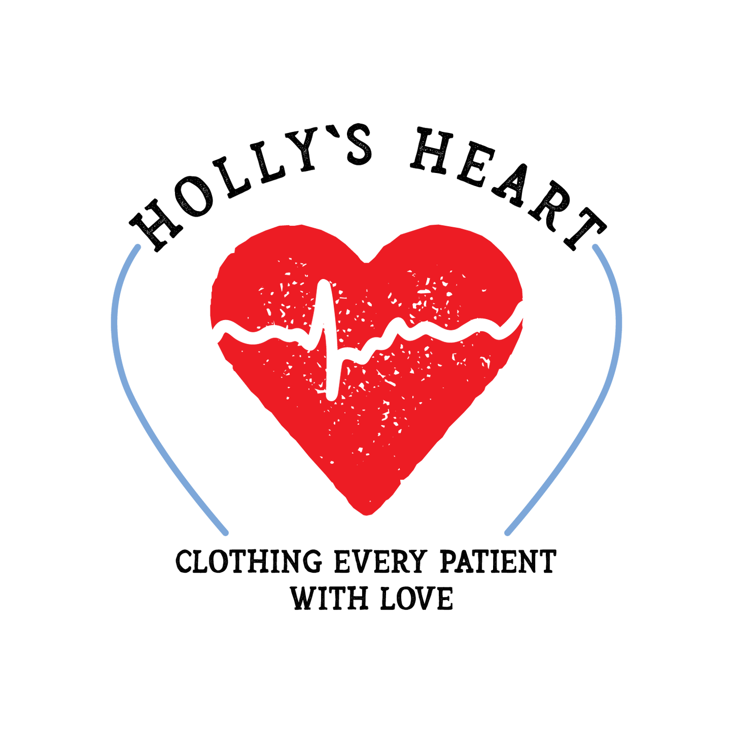 Holly's Heart logo. A large red heart with a heart EKG wave in the center of the heart.